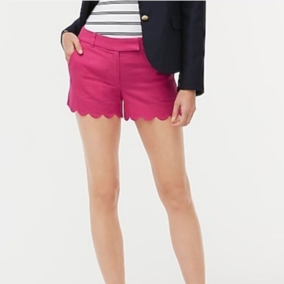 J. Crew Pants - J. Crew Hot Pink Scalloped Shorts